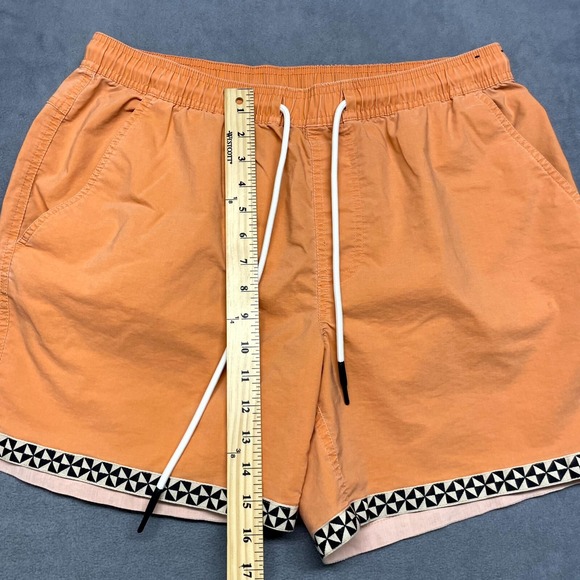 Lost Prism Beach Shorts Men's Large Yellow Cotton Stretch Mid-Rise Drawstring - Picture 6 of 10